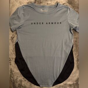 Under Armour HeatGear Cropped Mesh Shirt, Blue XS